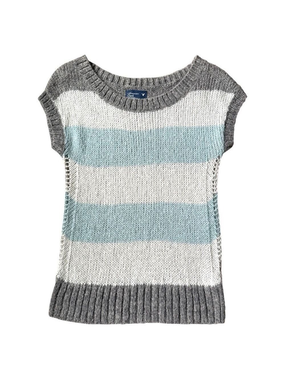 American Eagle Wool Mohair Blend Cap Sleeve Sweater Medium